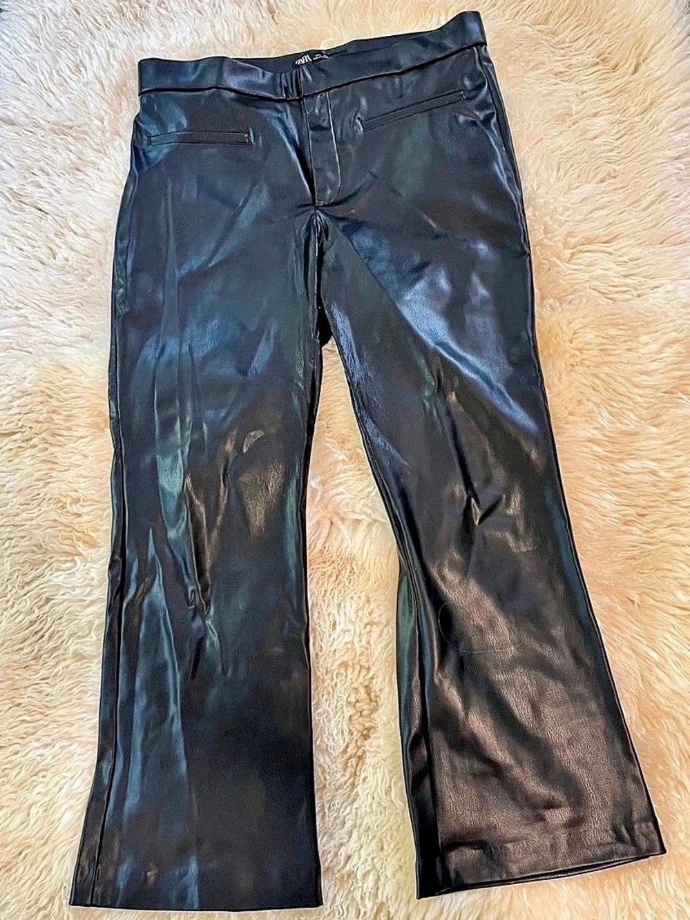 Zara Pleather Pants Size Large Black